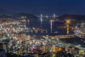 稲佐山から望む長崎港の夜景